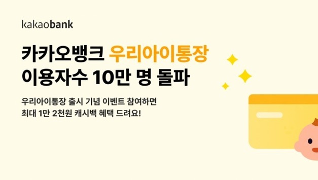 카카오뱅크 ‘우리아이통장·적금’ 가입자 급증